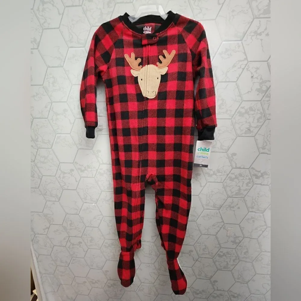 Nwt 12m, 2T Toddler Boys Christmas Santa Fleece Sleep Set